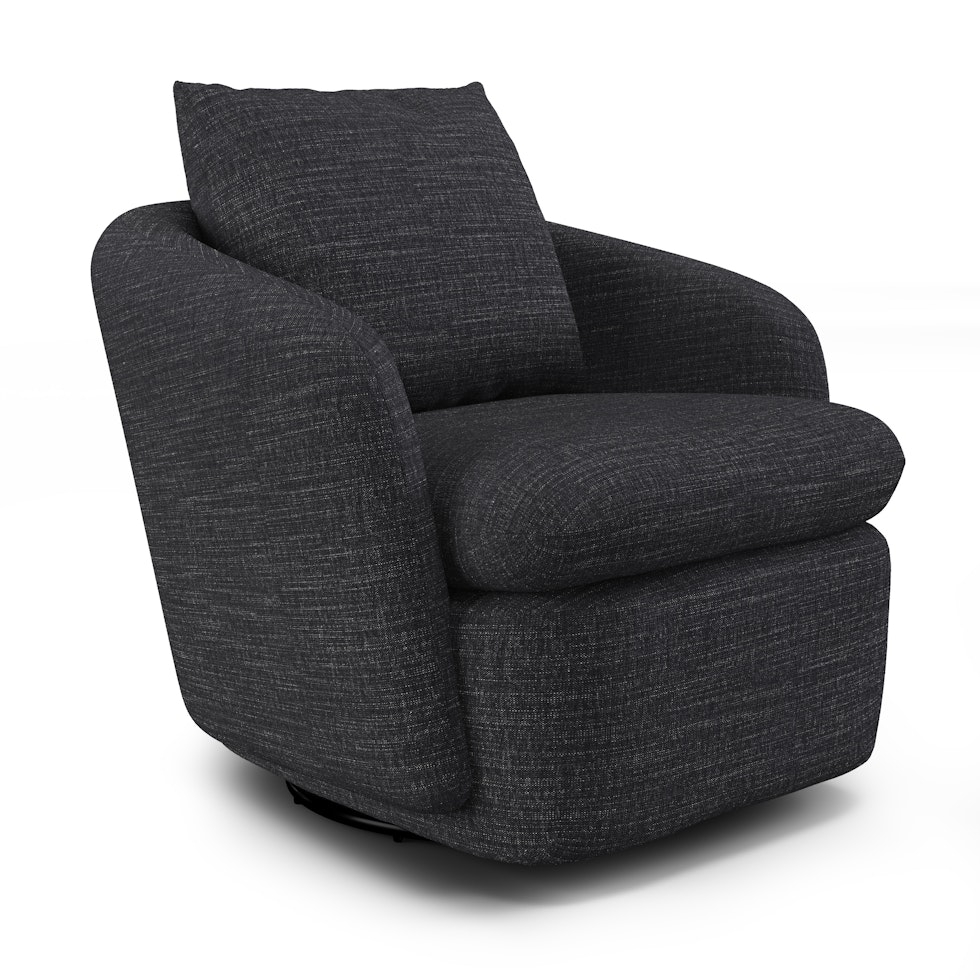 Leigh 33" Swivel Lounge Chair - Napa Charcoal - Image 0