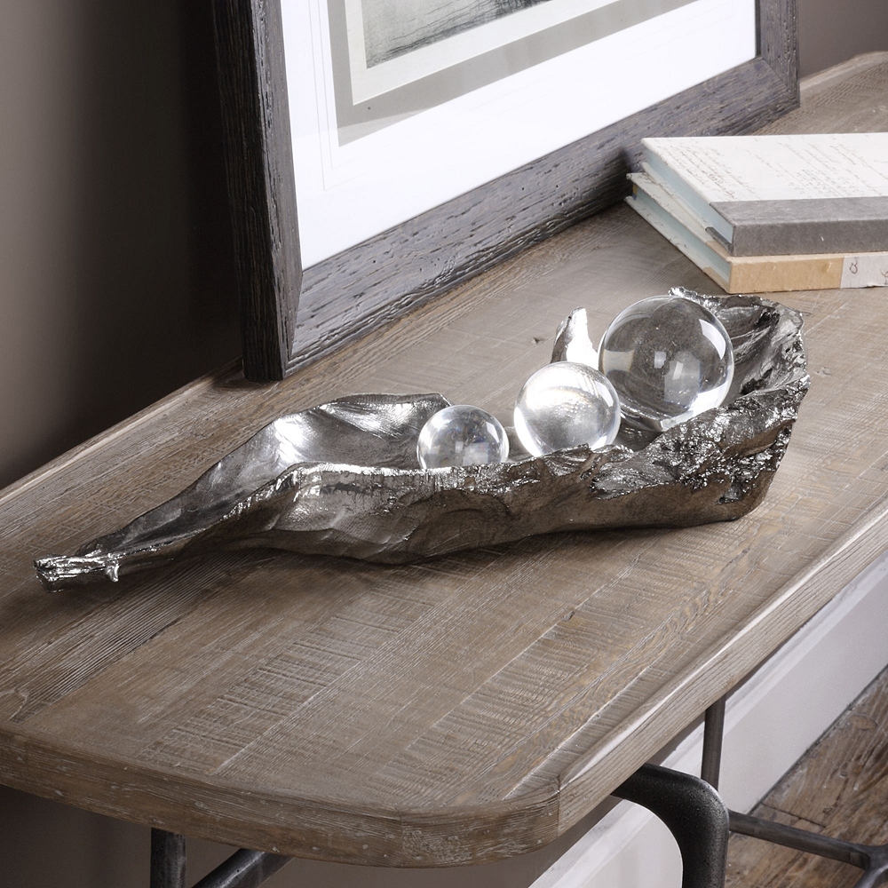 Uttermost Three Peas in a Pod 20 1/2" Wide Silver Sculpture - Style # 88F01 - Image 0