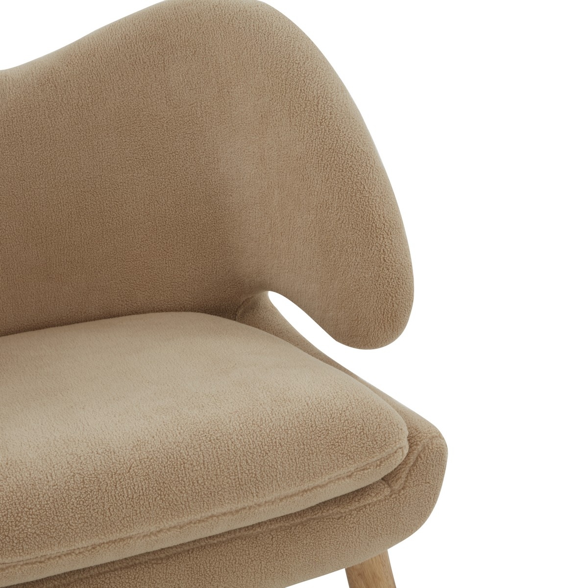 Felicia Contemporary Accent Chair - Tan/Natural - Image 2