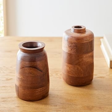 Wood Vase, Cool Walnut, 7 inches - Image 1