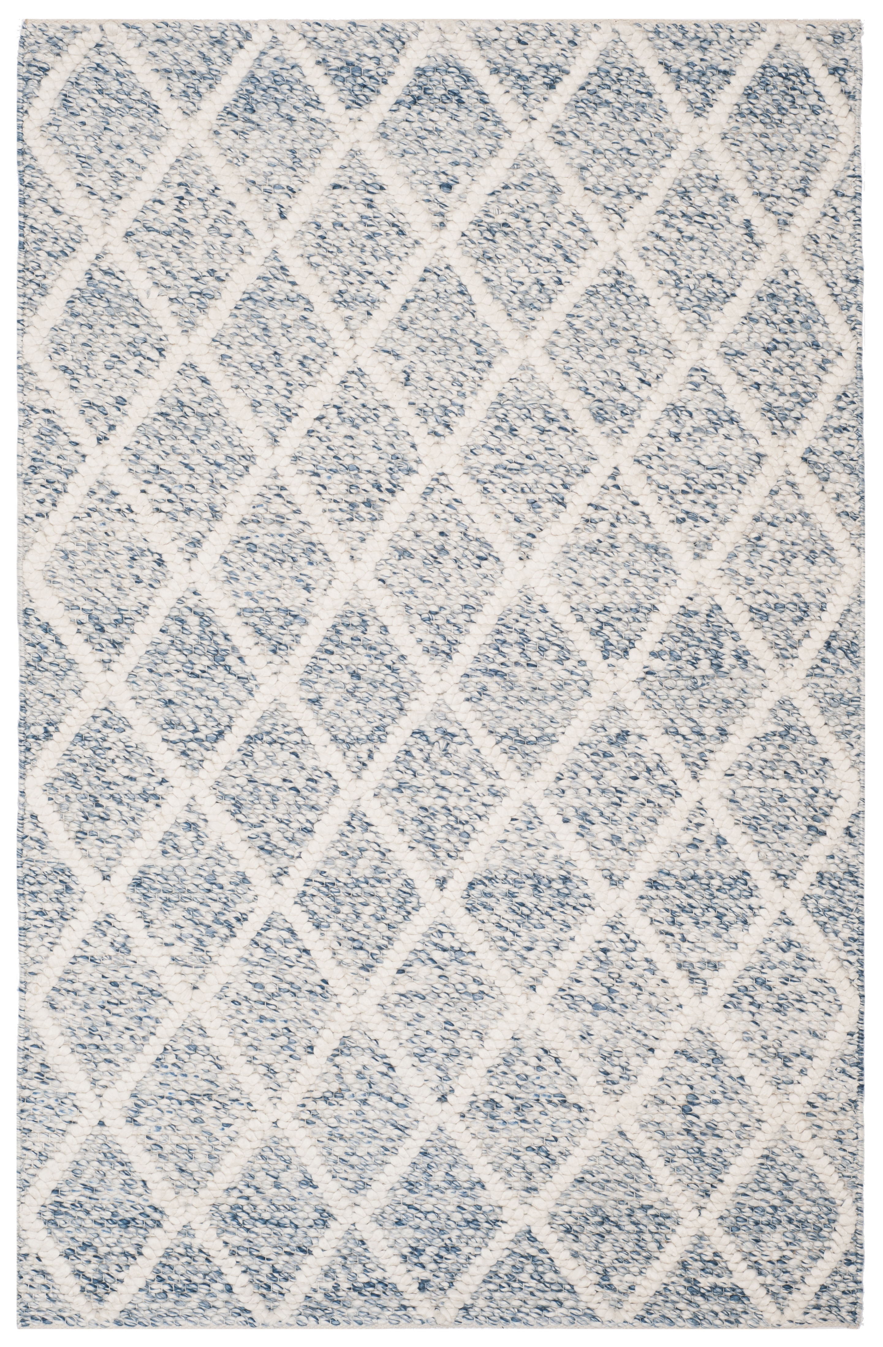 Arlo Home Hand Woven Area Rug, NAT711B, Ivory/Blue,  4' X 6' - Image 0
