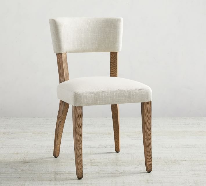 Payson Upholstered Dining Side Chair, Seadrift Leg, Basketweave Slub Oatmeal - Image 1