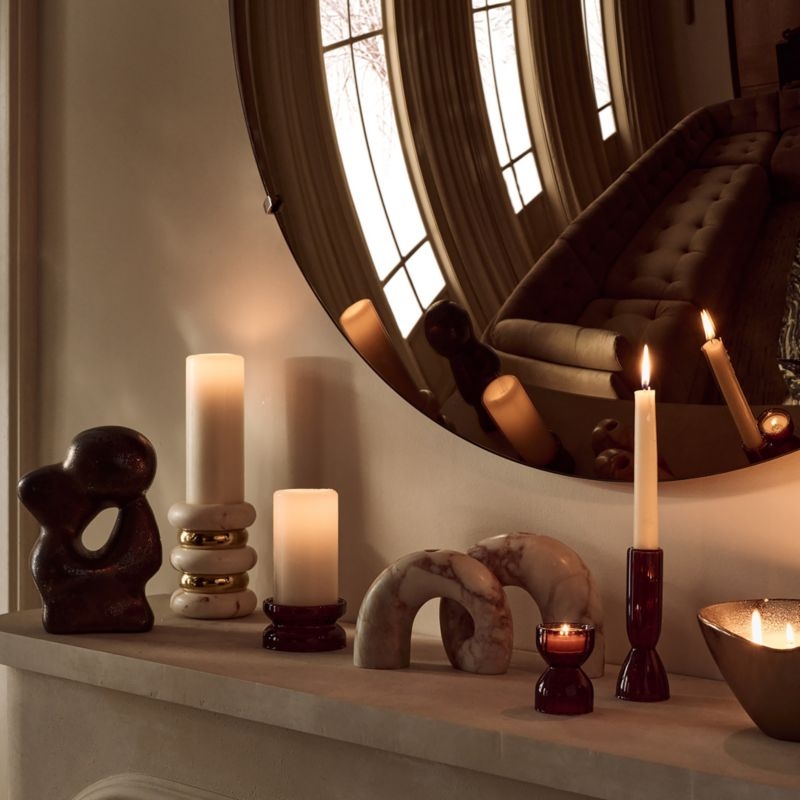 Melina Brown Glass Taper Candle Holder Large - Image 2