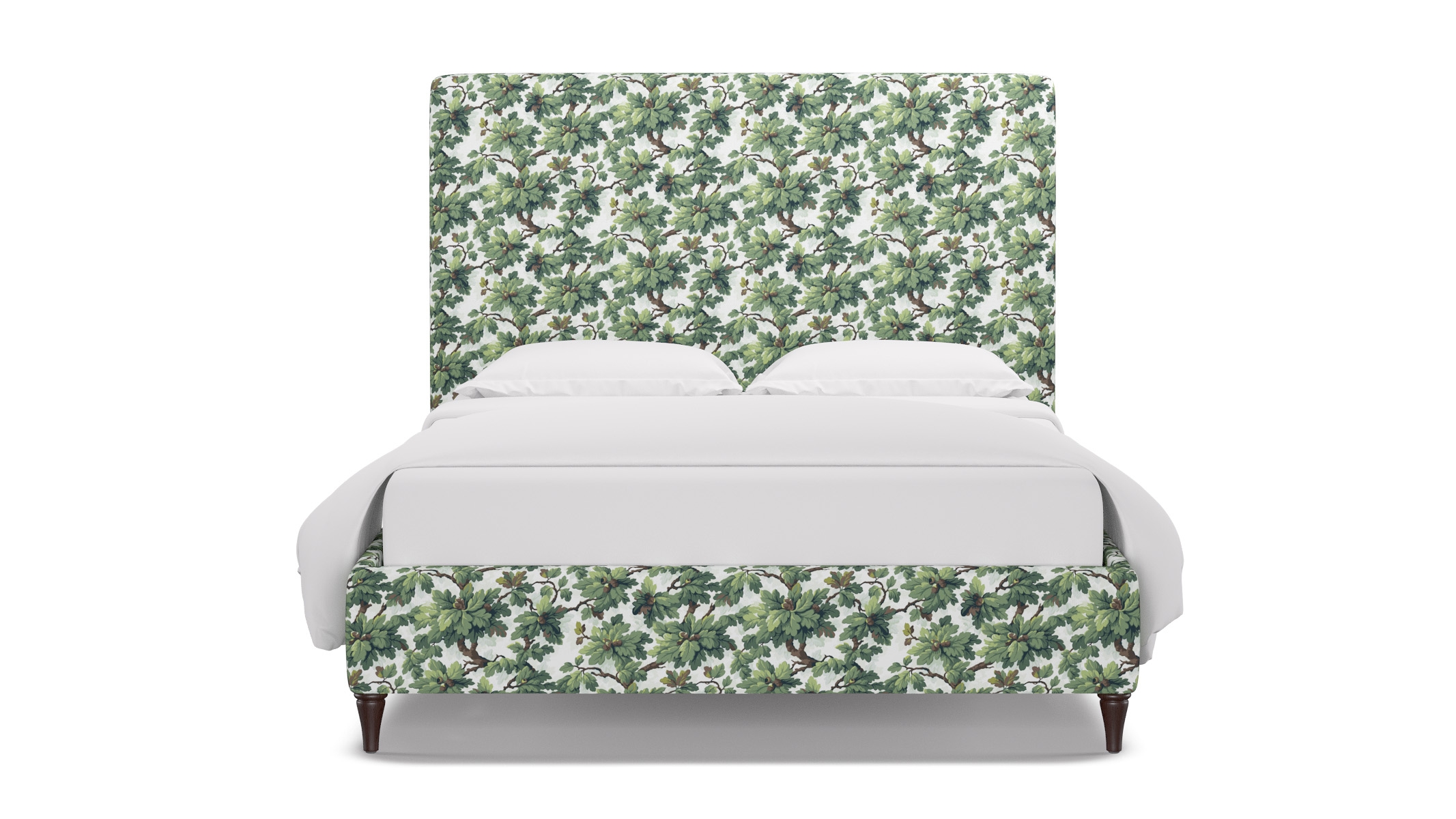 Classic Bed, Vert Woodland, Espresso Decorative Tapered Leg, Queen - Image 0