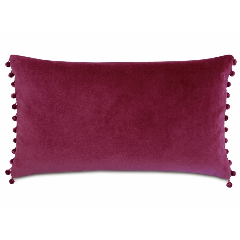 Eastern Accents Plush Frou Cotton Lumbar Pillow Color: Magenta - Image 0