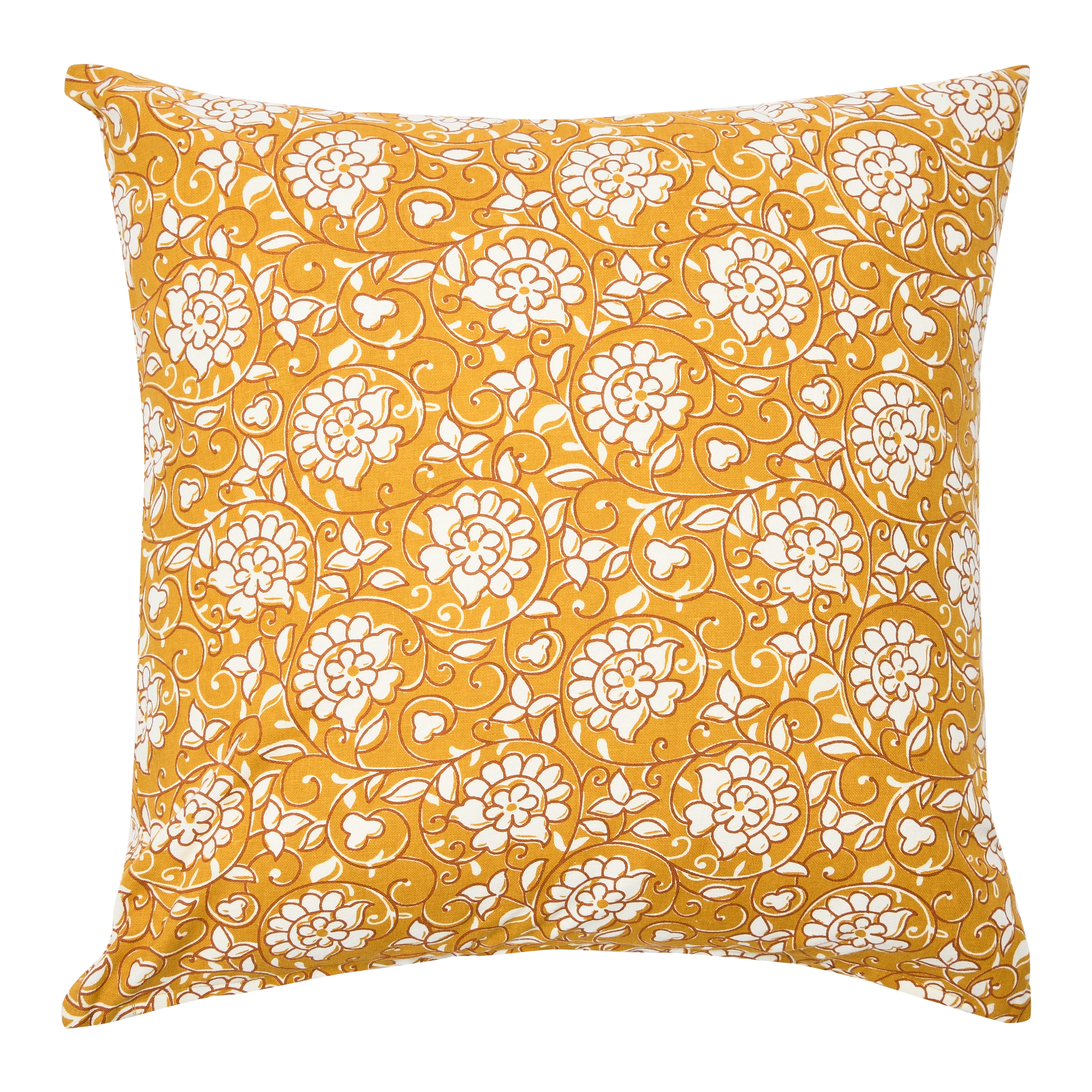 20" Square Floral Paisley Cotton Pillow - Image 0