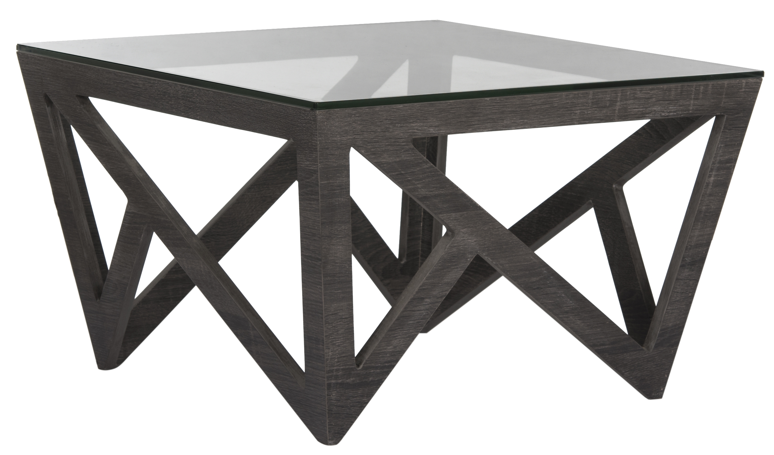 Radley Mid Century Glass Top Coffee Table - Dark Grey - Safavieh - Image 1
