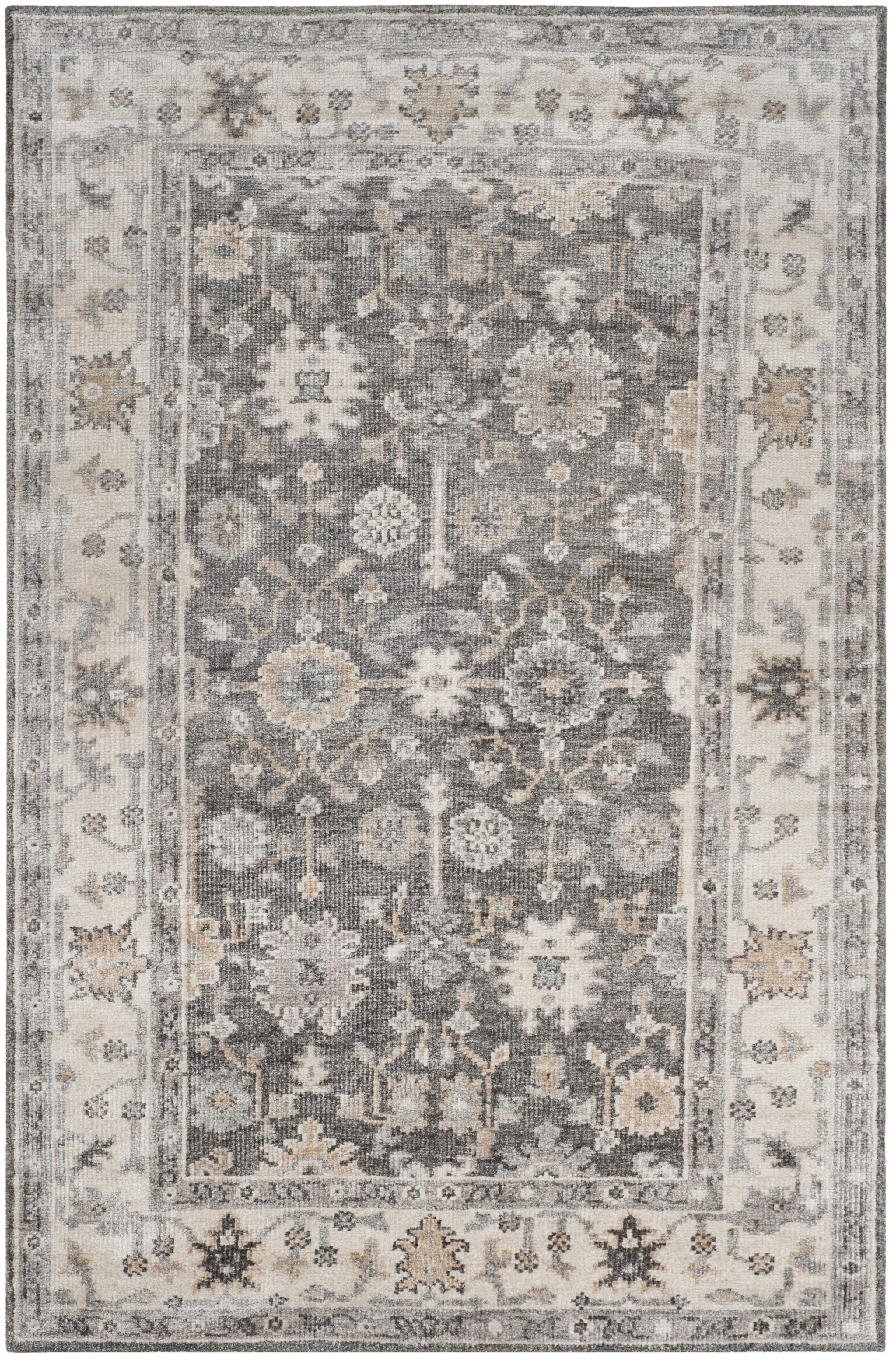 Arlo Home Hand Knotted Area Rug, MHJ409A, Charcoal/Ivory,  5' X 8' - Image 0