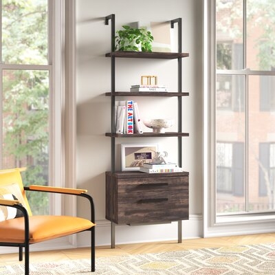 Mederos 72.44" H x 24" W Metal Ladder Bookcase - Image 0