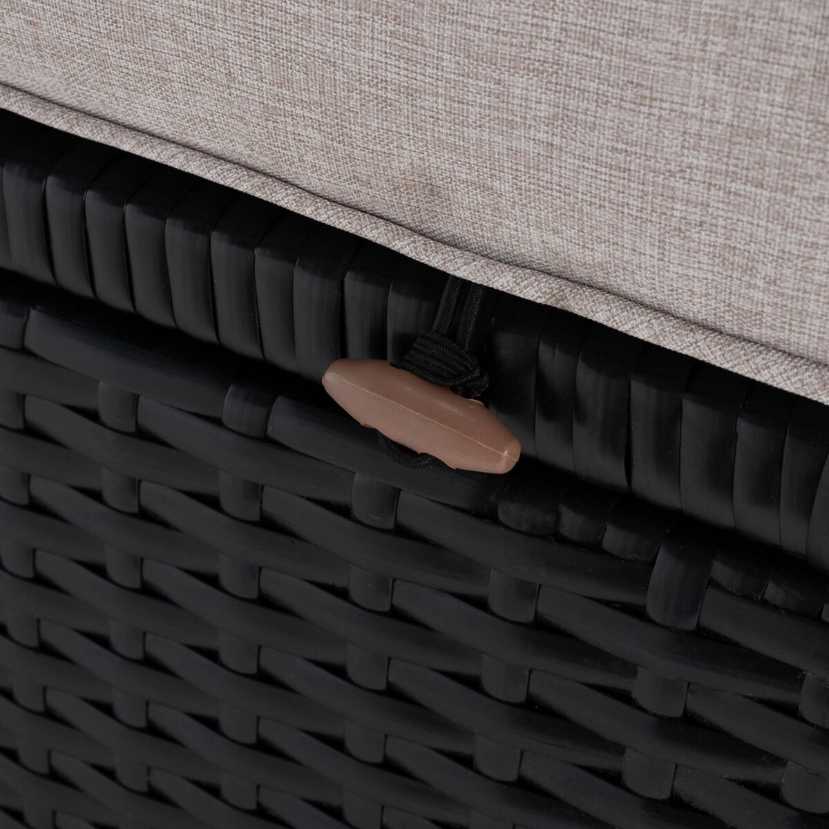 Pramla Outdoor Sette With Otto - Black/Light Grey - Safavieh - Image 3