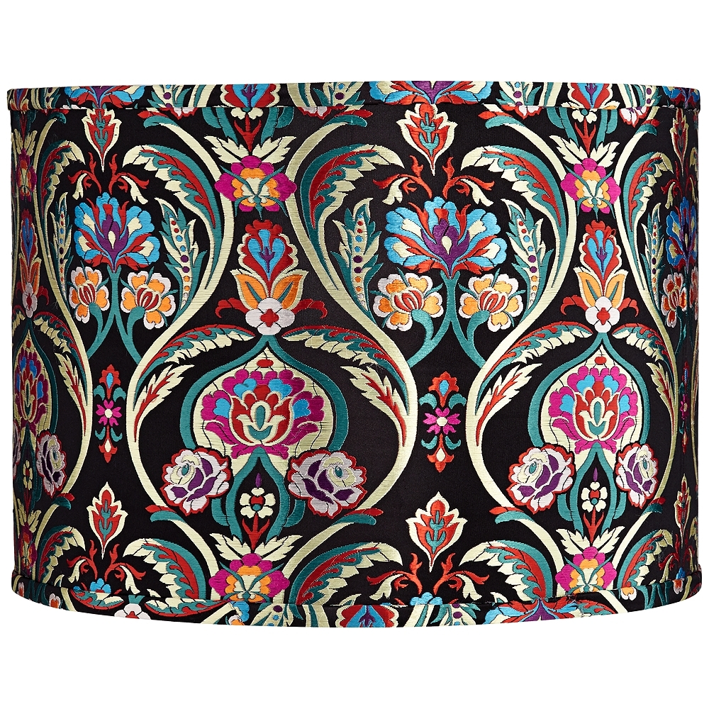 Multi-Color Embroidered Drum Lamp Shade 15x15x11 (Spider) - Style # 78C99 - Image 0