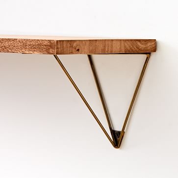 Linear Wood Shelf, Burnt Wax, Large - Image 3