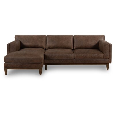 Mara 105" Wide Genuine Leather Left Hand Facing Sofa & Chaise - Image 0