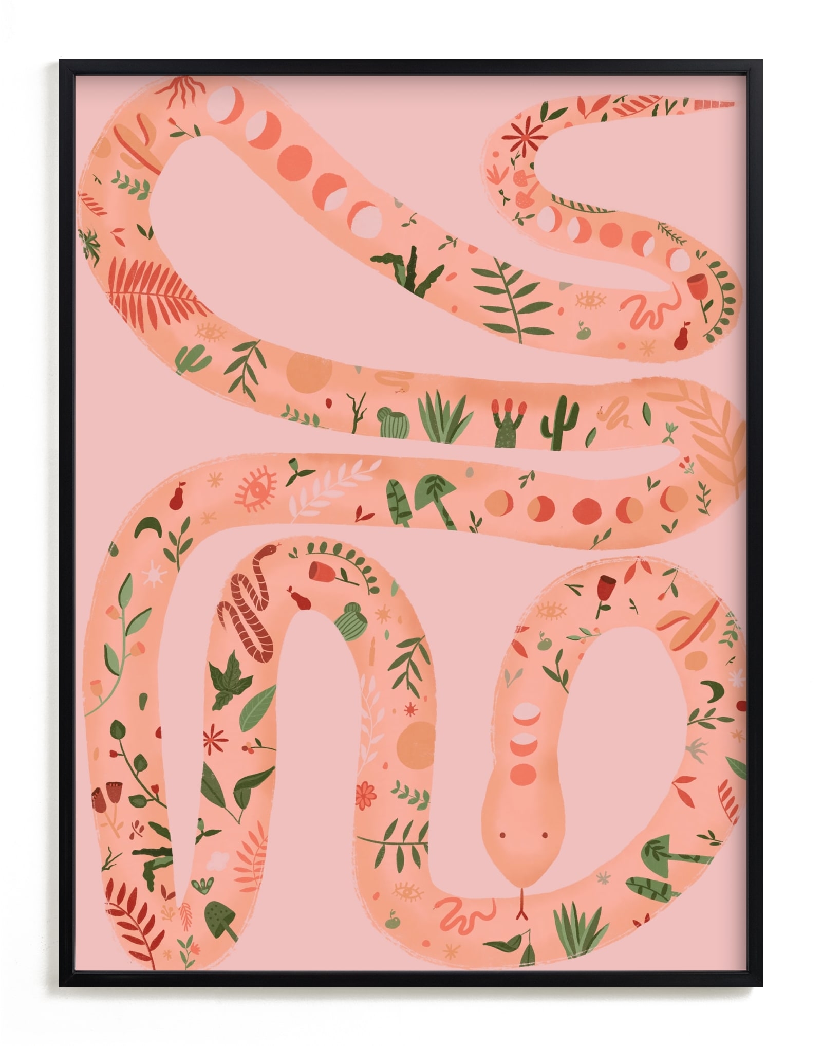 Folk Floral Snake Limited Edition Fine Art Print 2 - Image 0