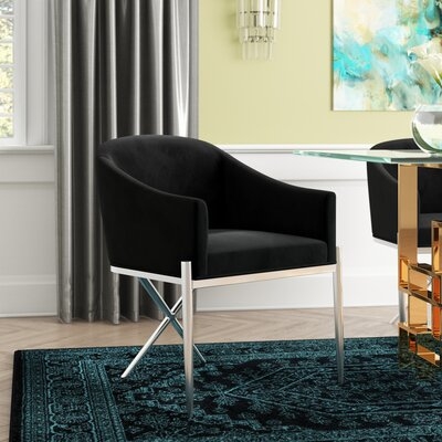 Krista Velvet Upholstered Arm Chair - Image 0
