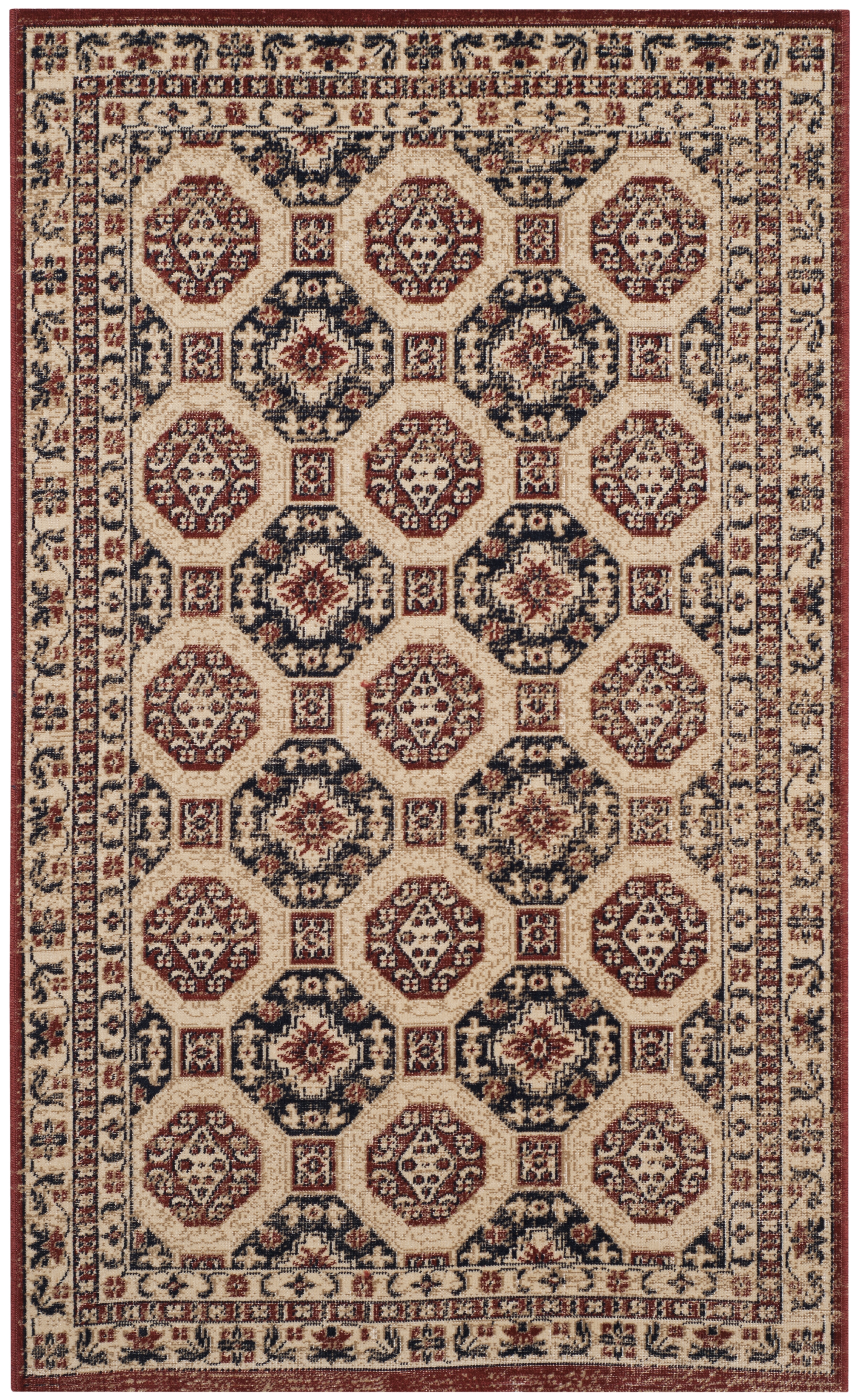 Arlo Home Woven Area Rug, ATN320R, Navy/Rust,  3' X 5' - Image 0