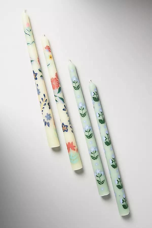 Franny Handpainted Taper Candles, Set of 2 - Image 0