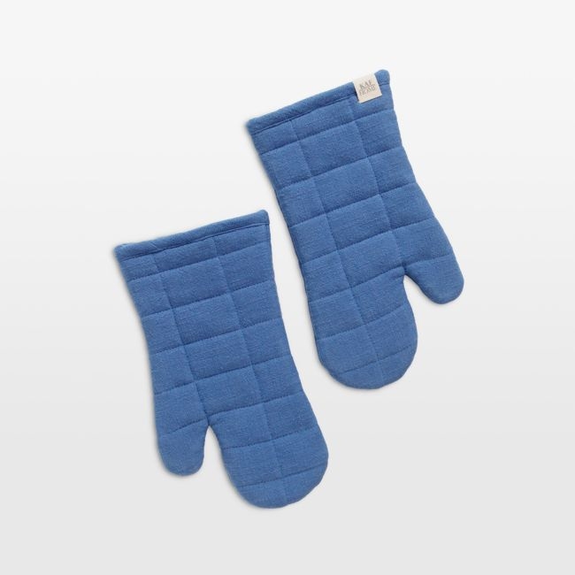 Monaco Dutch Blue Quilted Cotton Oven Mitt, Set of 2 - Image 0