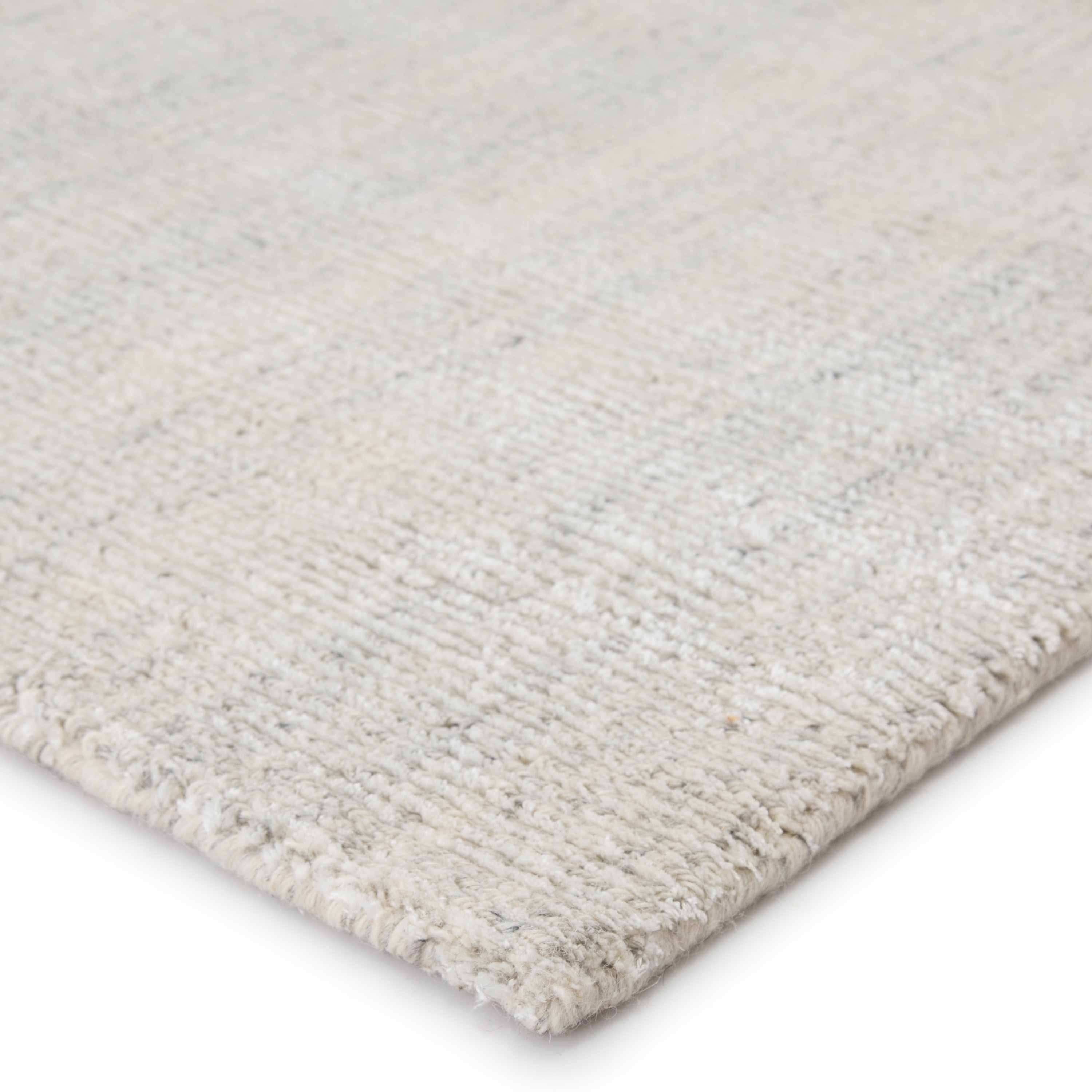 Kelle Handmade Solid White/ Gray Area Rug (5' X 8') - Image 1
