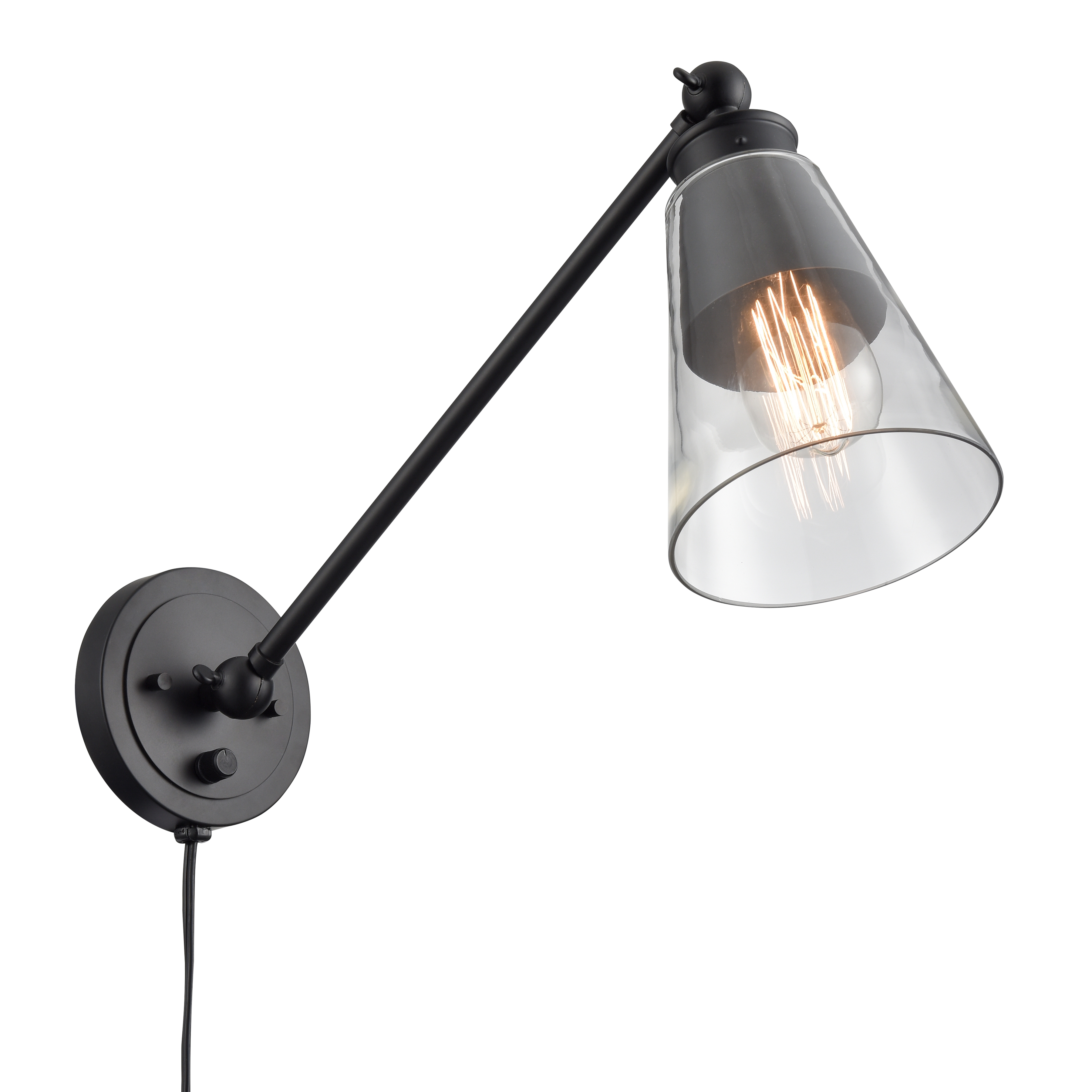 Albany 9.25'' High 1-Light Swingarm Sconce - Matte Black - Image 4