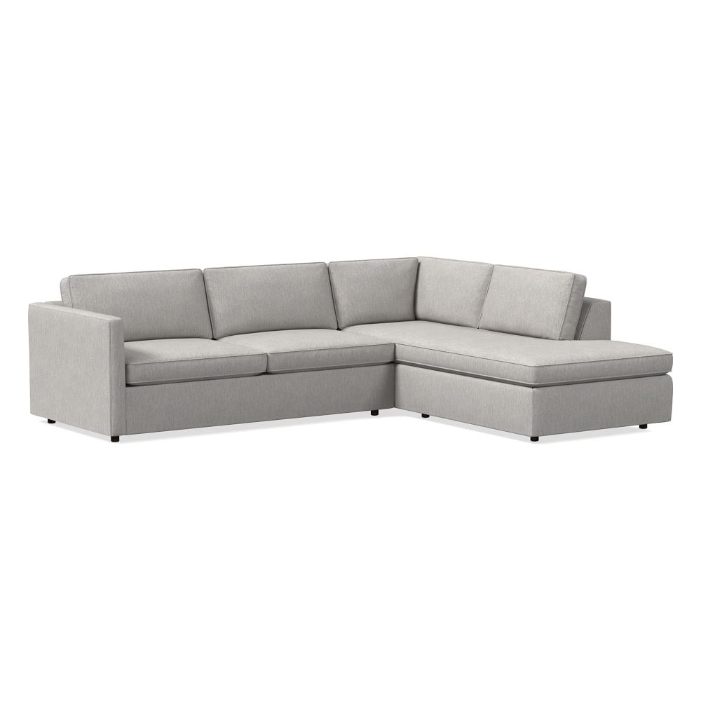 Harris 112" Right Multi-Seat Sleeper Sectional w/ Bumper Chaise, Performance Coastal Linen, Storm Gray - Image 0