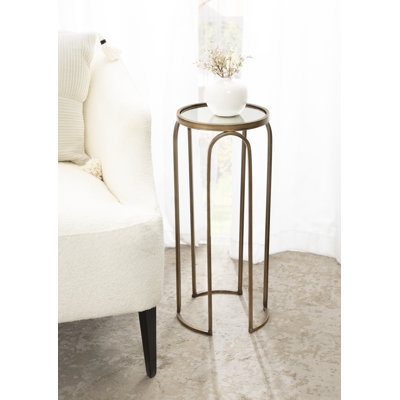 Mercer41 Pomeroy Metal Drink Table 11X11x24 Gold - Image 0