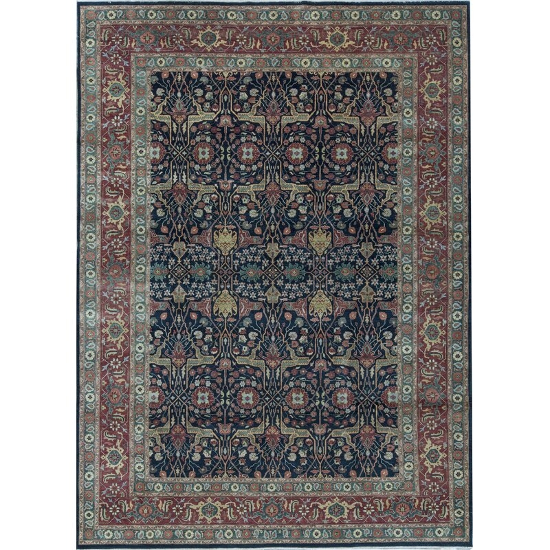 Bokara Rug Co., Inc. Bakshahesh Oriental Hand-Knotted Wool Blue Area Rug Rug Size: Rectangle 10' x 14' - Image 0