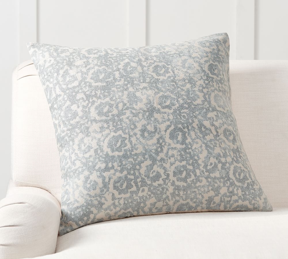 Anna Printed Pillow Cover, 24 x 24", Mineral Blue - Image 0