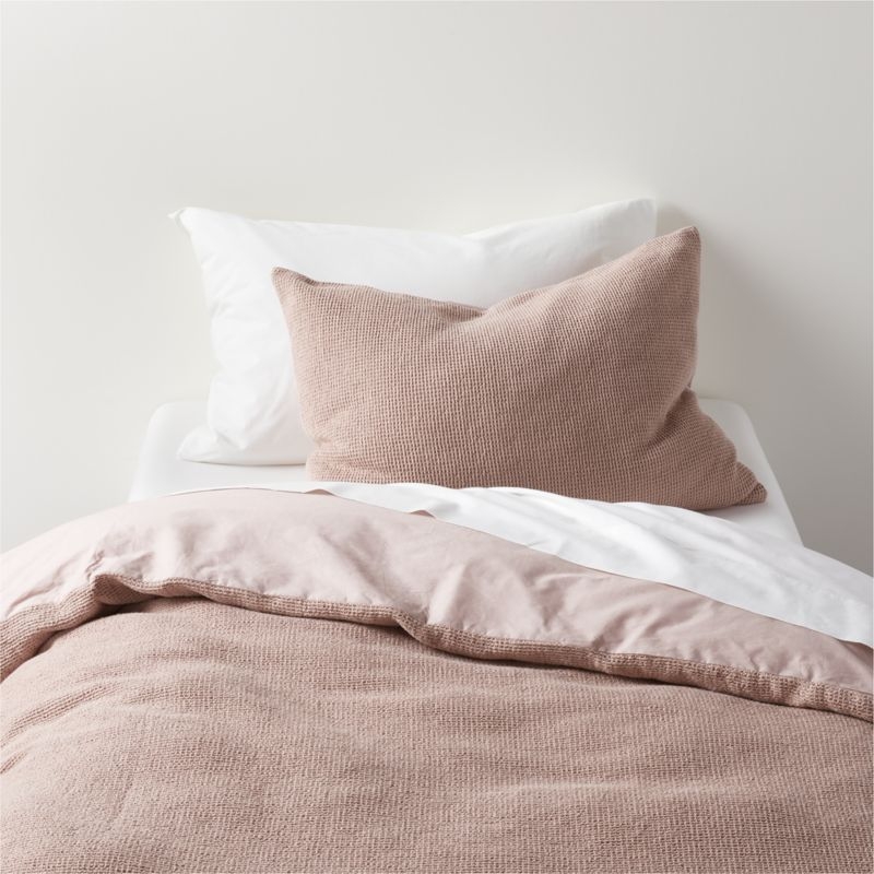 Scoop Classic Mauve Waffle Weave Organic Cotton Kids Pillow Sham - Image 2