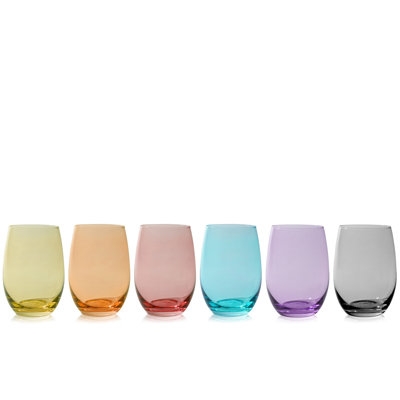 Colorful Stemless Wine Glasses - Image 0