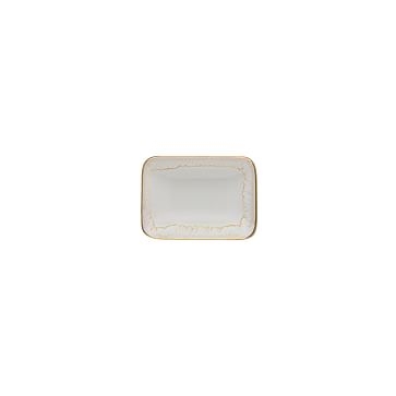 Taormina Bath Accessories, White & Gold, Soap Dish - Image 0