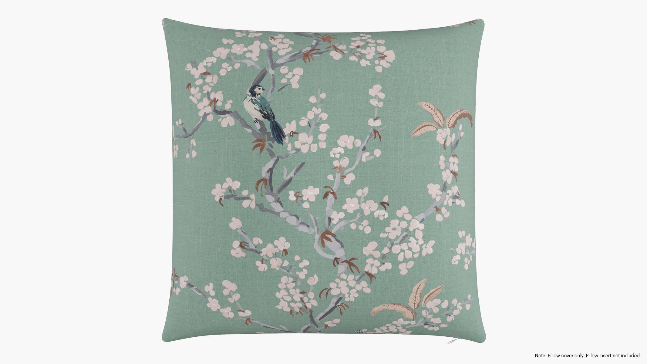 Throw Pillow Cover 26", Mint Cherry Blossom, 26" x 26" - Image 0
