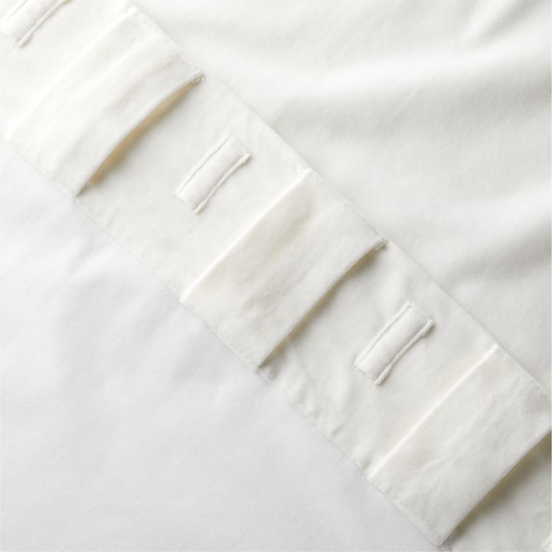 Cool White Organic Cotton Velvet Window Curtain Panel 48"x96'' - Image 4