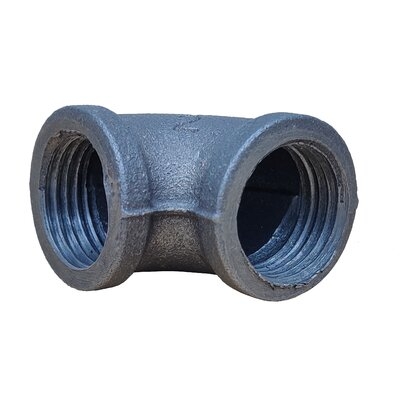 1/2" Elbow Black Pipe 90 Degree Elbow Cast Iron Connector Industrial Steel Grey Fits Standard Half Inch Black Threaded Pipes Nipples And Fittings - Image 0