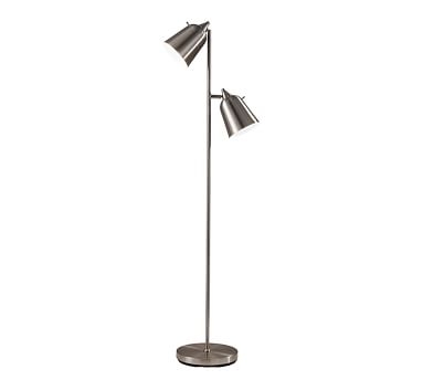 Grande Metal Floor Lamp, Brushed Steel - Image 4