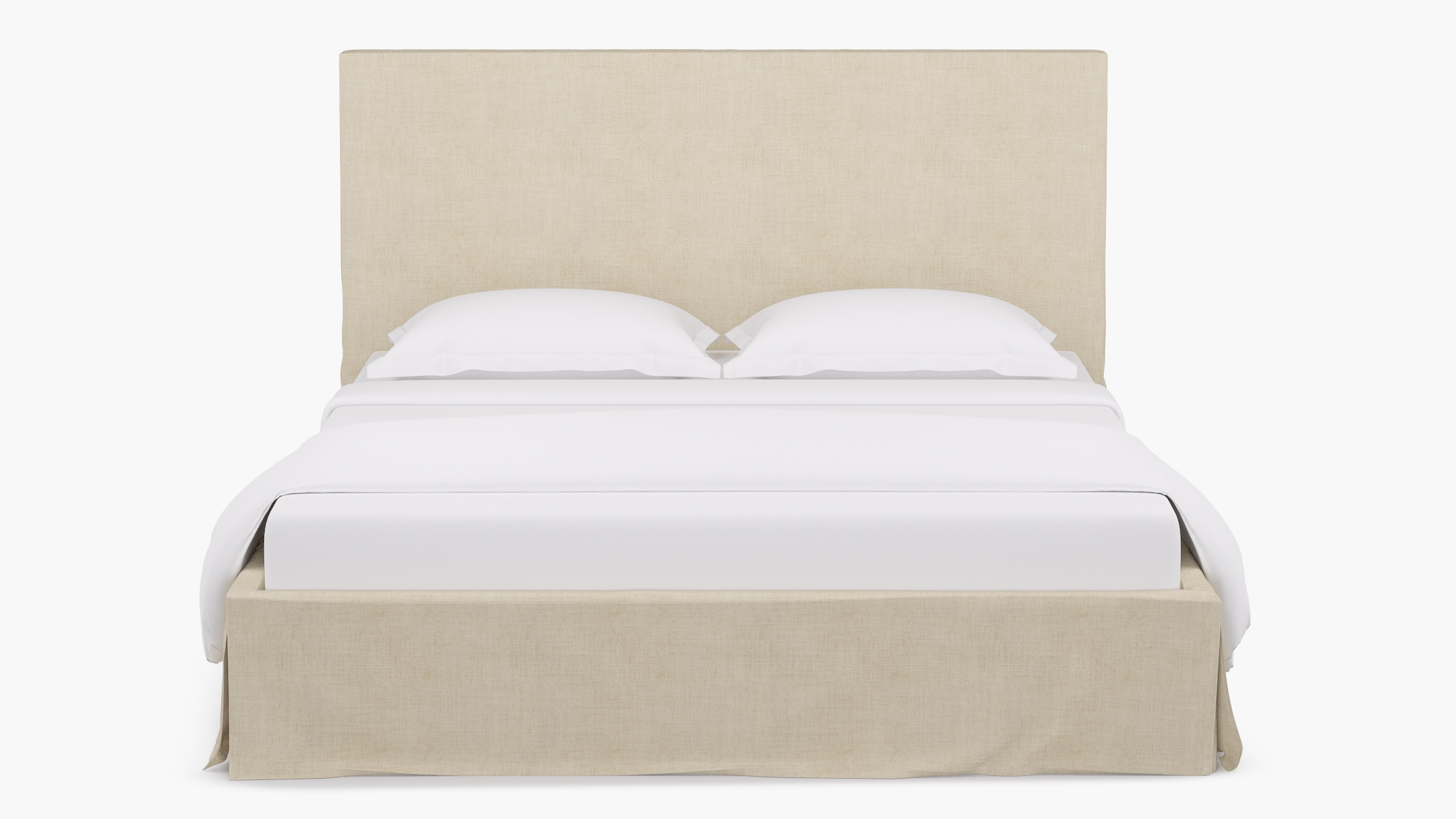 Slipcovered Bed, Talc Everyday Linen, King - Image 0