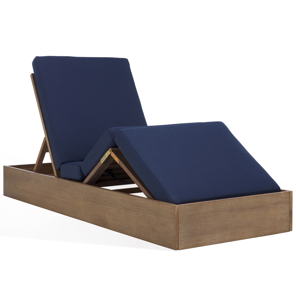 Vincent Wood Chaise Lounge Chair - Natural/Navy - Image 6