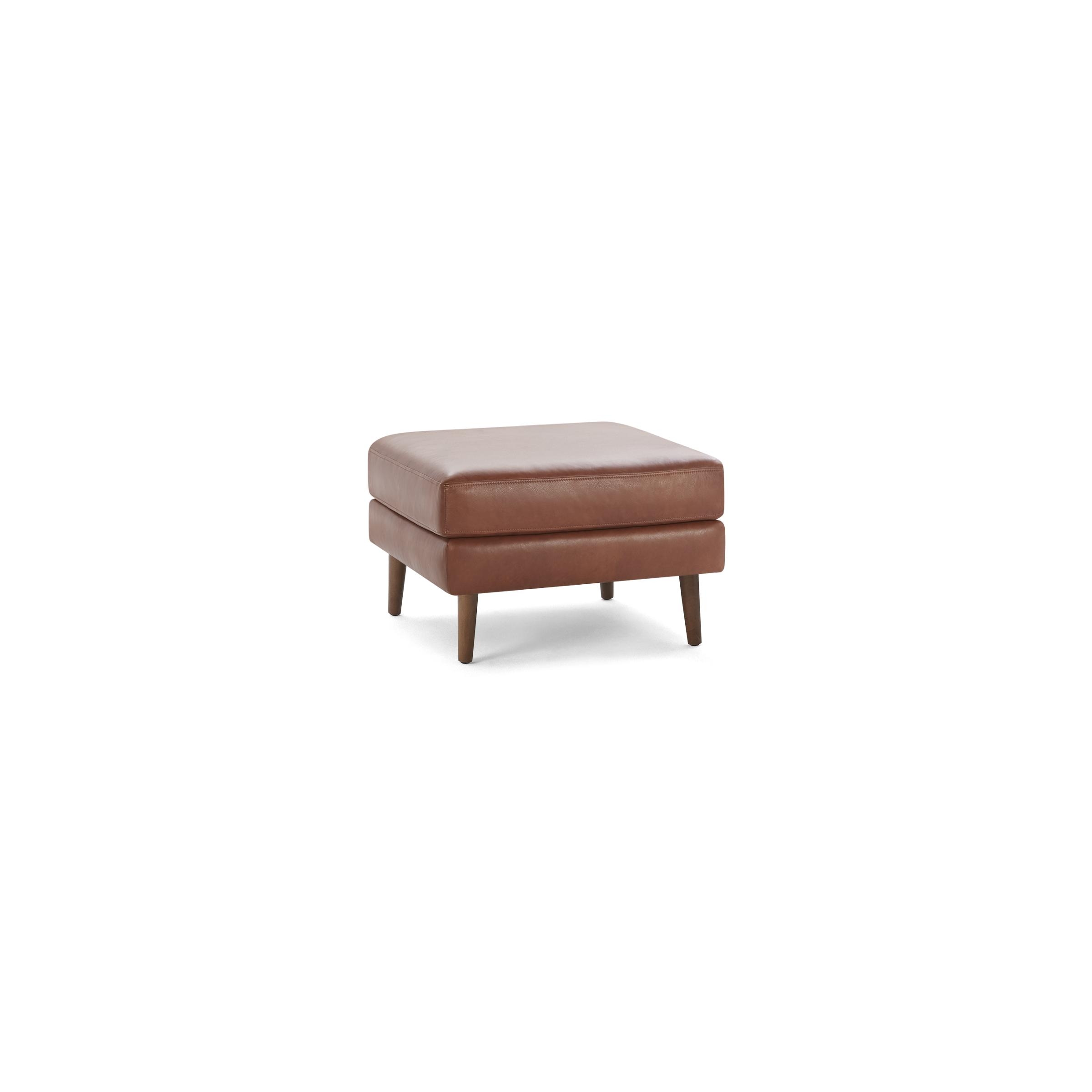 Nomad Leather Ottoman - Chestnut - Top Grain Leather / Walnut - Wood - Image 0