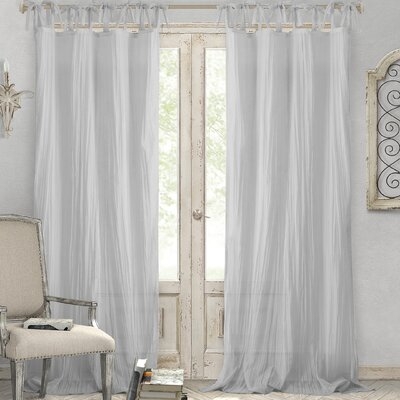 Channing Solid Semi-Sheer Tab Top Single Curtain Panel - Image 0
