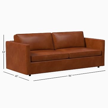 Harris 76" Multi-Seat Sofa, Standard Depth, Ludlow Leather, Gray Smoke - Image 3