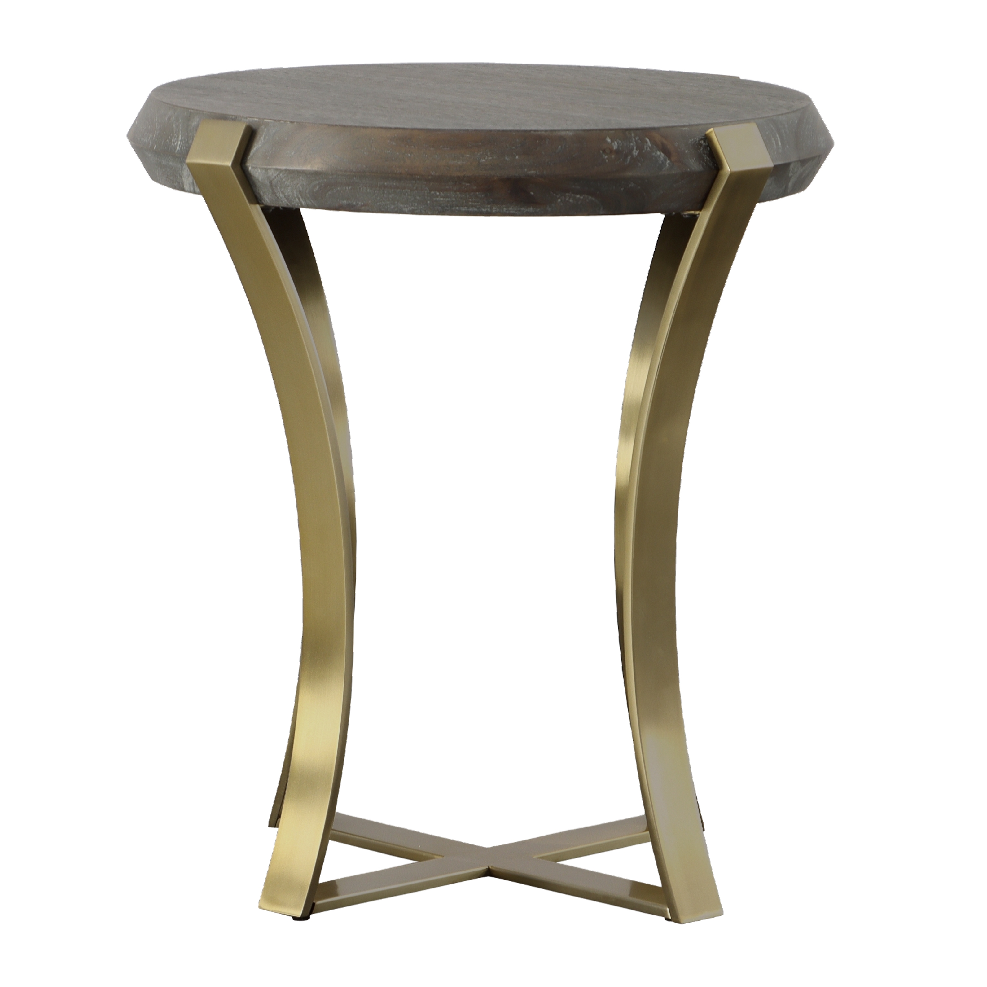 Unite Brass Leg Wood Side Table - Image 3