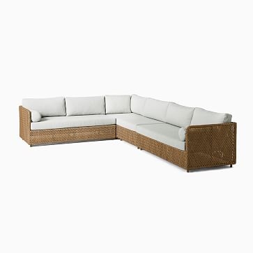 Coastal Outdoor 131 in 4-Piece L-Shaped Sectional, Silverstone - Image 2