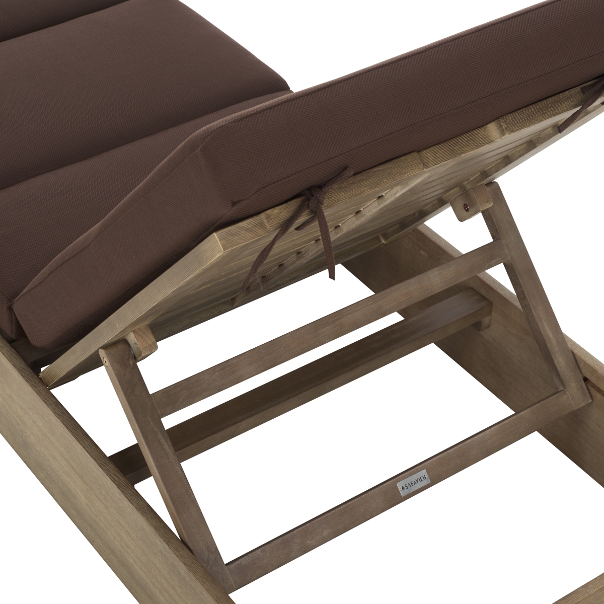 Vincent Wood Chaise Lounge Chair - Natural/Dark Brown - Image 3