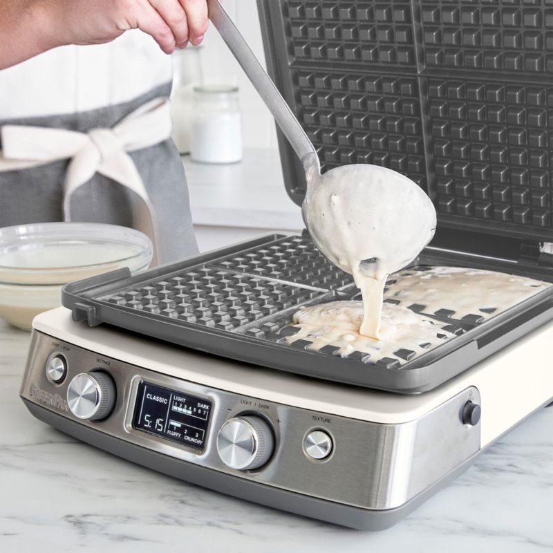 GreenPan™ Elite 4-Square Waffle Maker in Cloud Cream - Image 4