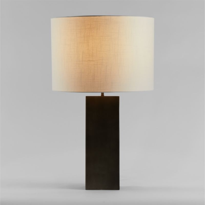 Folie Black Square USB Table Lamp with Drum Shade - Image 1