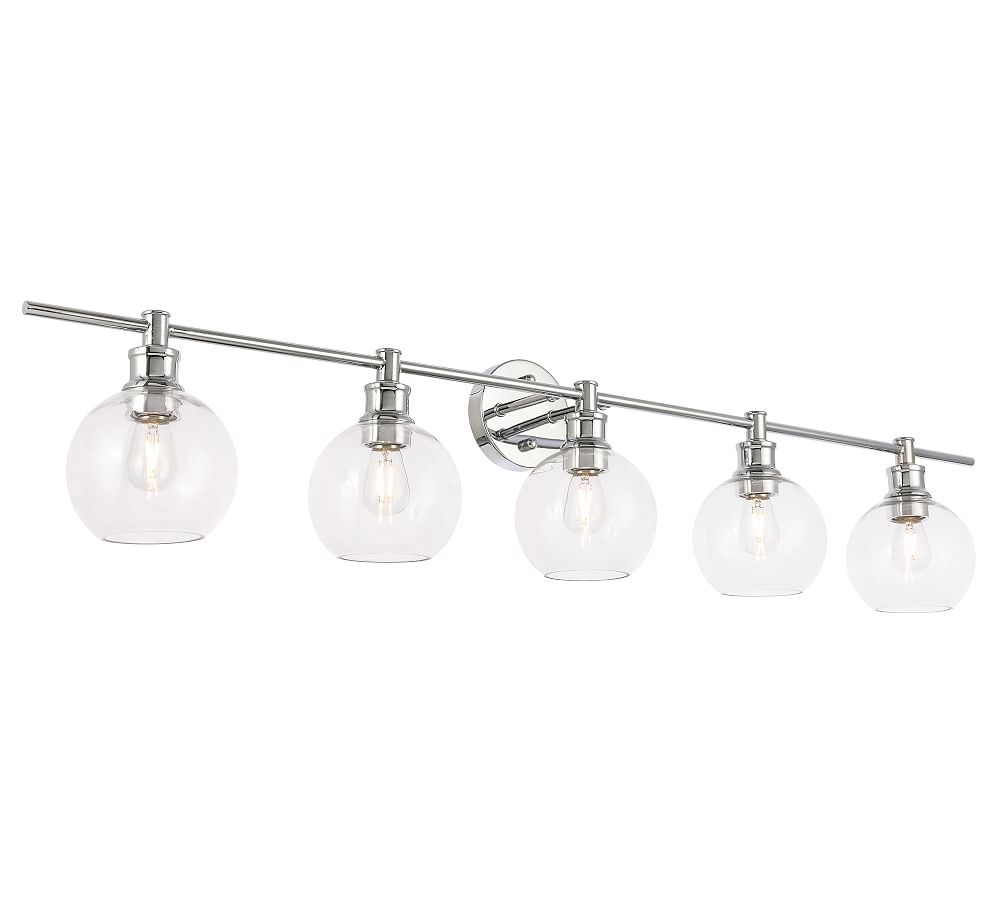 Collem Quintuple Sconce, 47", Chrome and Clear Glass - Image 0