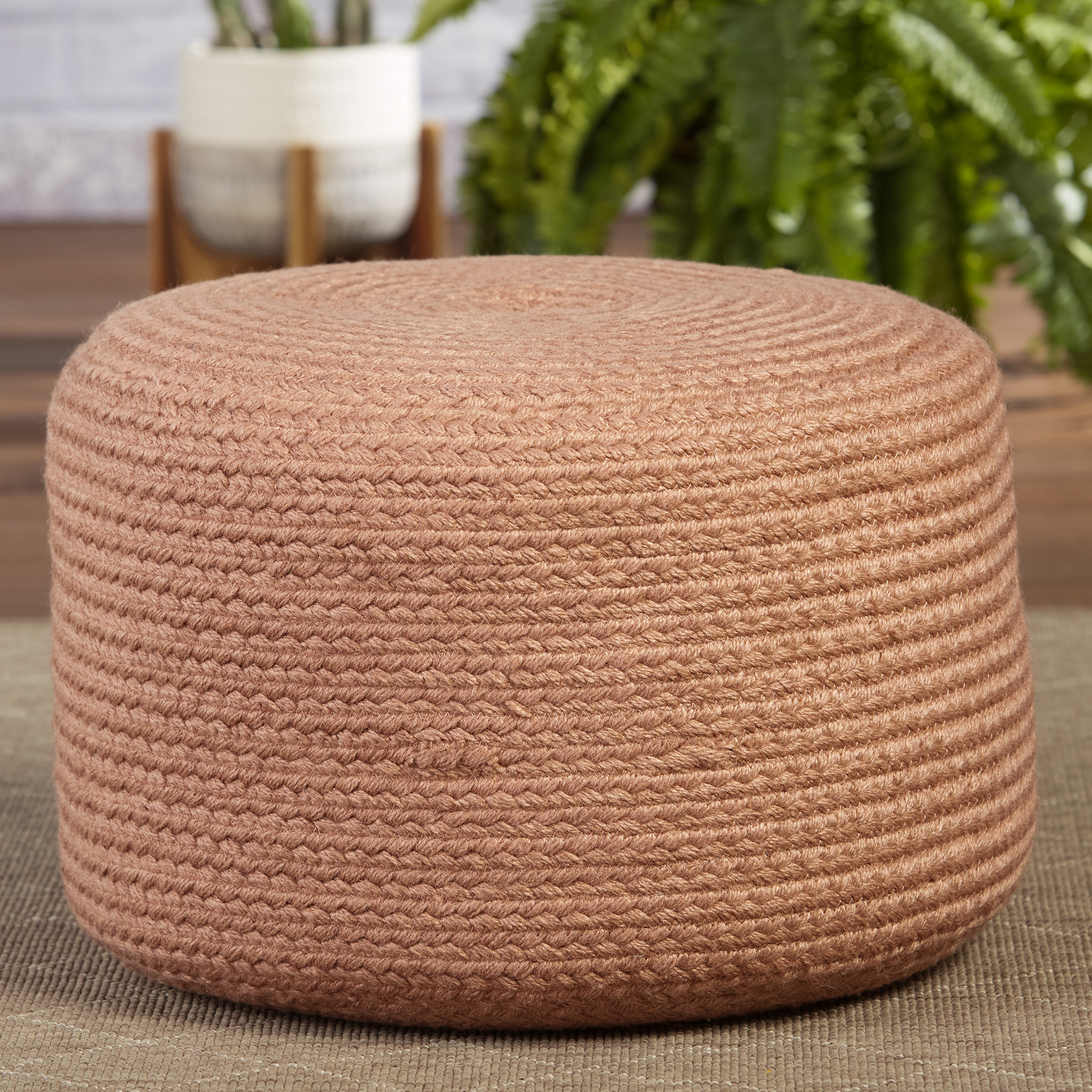 Vibe by Santa Rosa Indoor/ Outdoor Blush Cylinder Pouf - Image 2