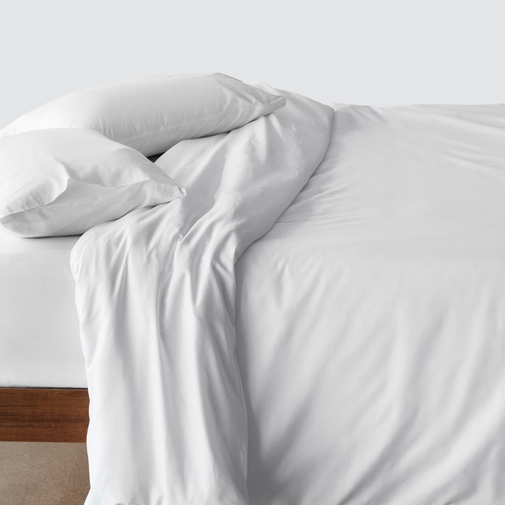 The Citizenry Organic Resort Cotton Duvet Cover | Full/Queen | Solid Light Grey - Image 9