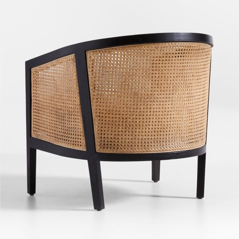Ankara Cane Chair with Ivory Cushion, Black - Image 6
