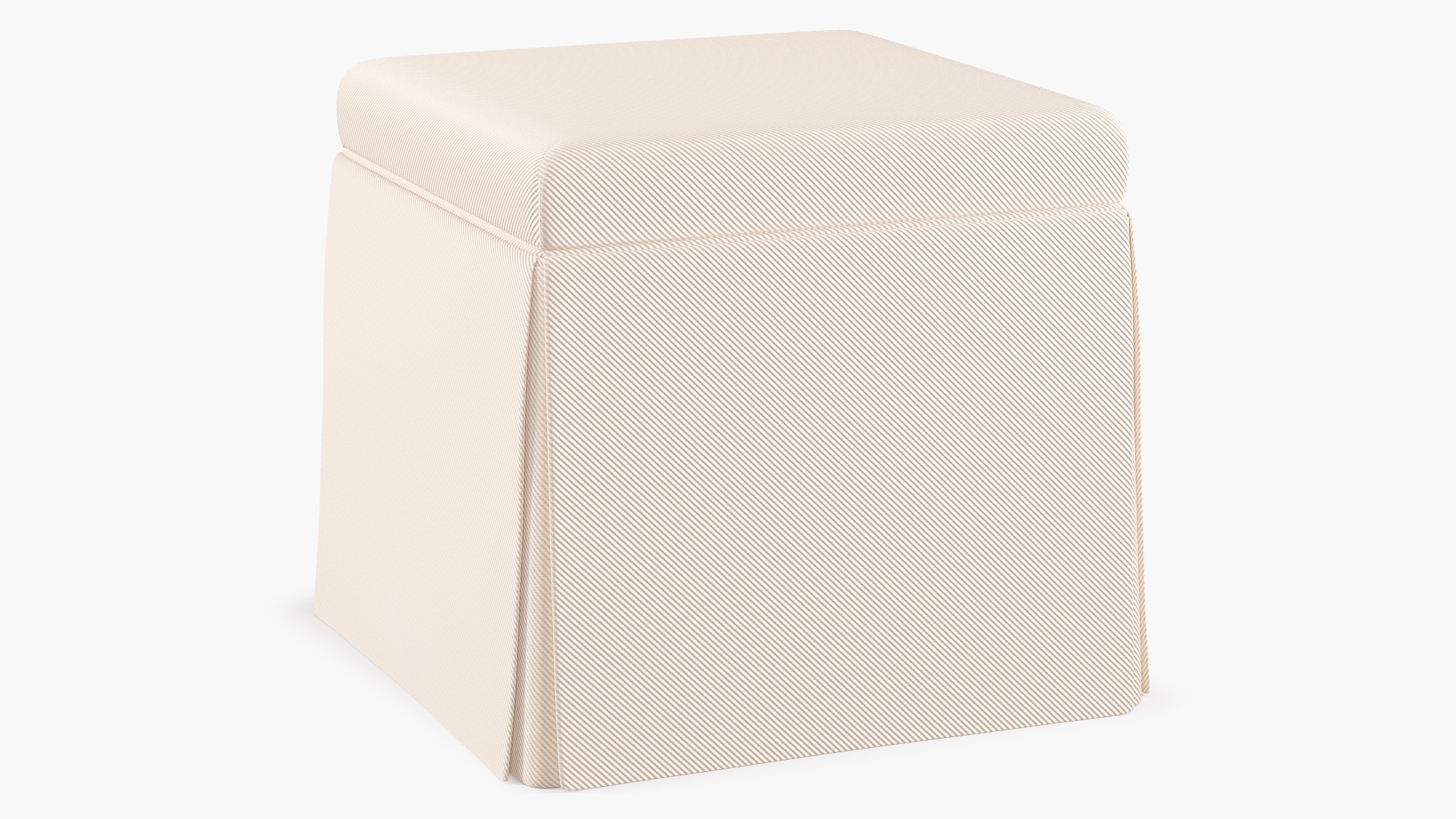 Skirted Storage Ottoman, Natural Twill - Image 1